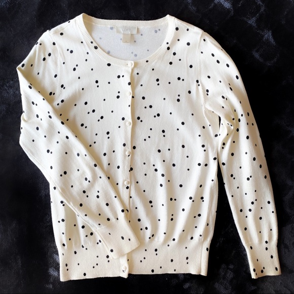 LOFT Sweaters - LOFT Cream & Black Cardigan - Size Medium
